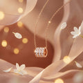 Celeste Barrel Necklace | Rose Gold Crystal Pendant Necklace for Women