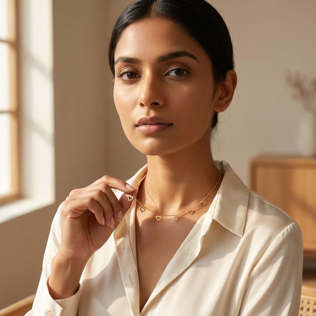 Celestial Charms Necklace | Minimal Gold Charm Necklace Collection