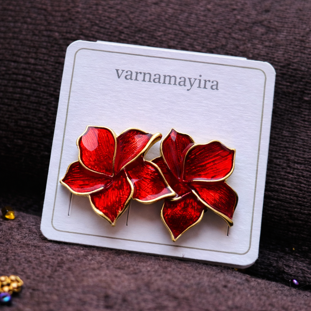 Crimson Bloom Studs