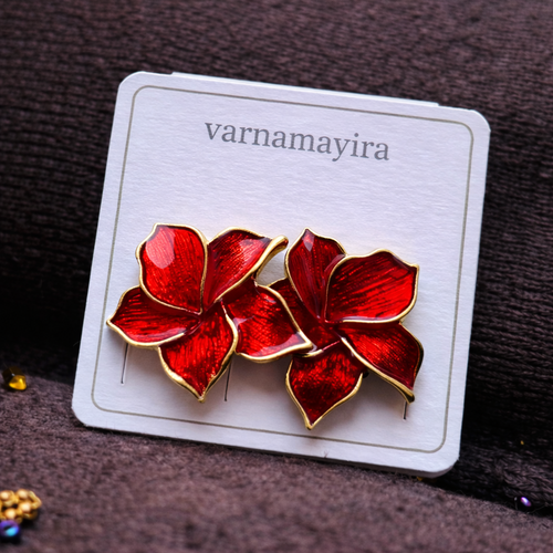 Crimson Bloom Studs