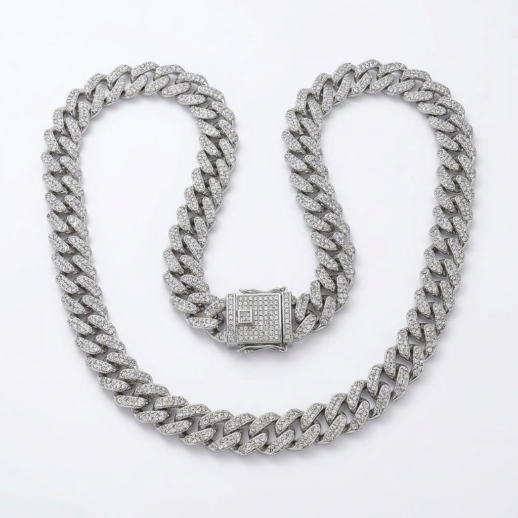 Diamond Drip Chain | Premium Iced-Out Cuban Link Necklace for Men
