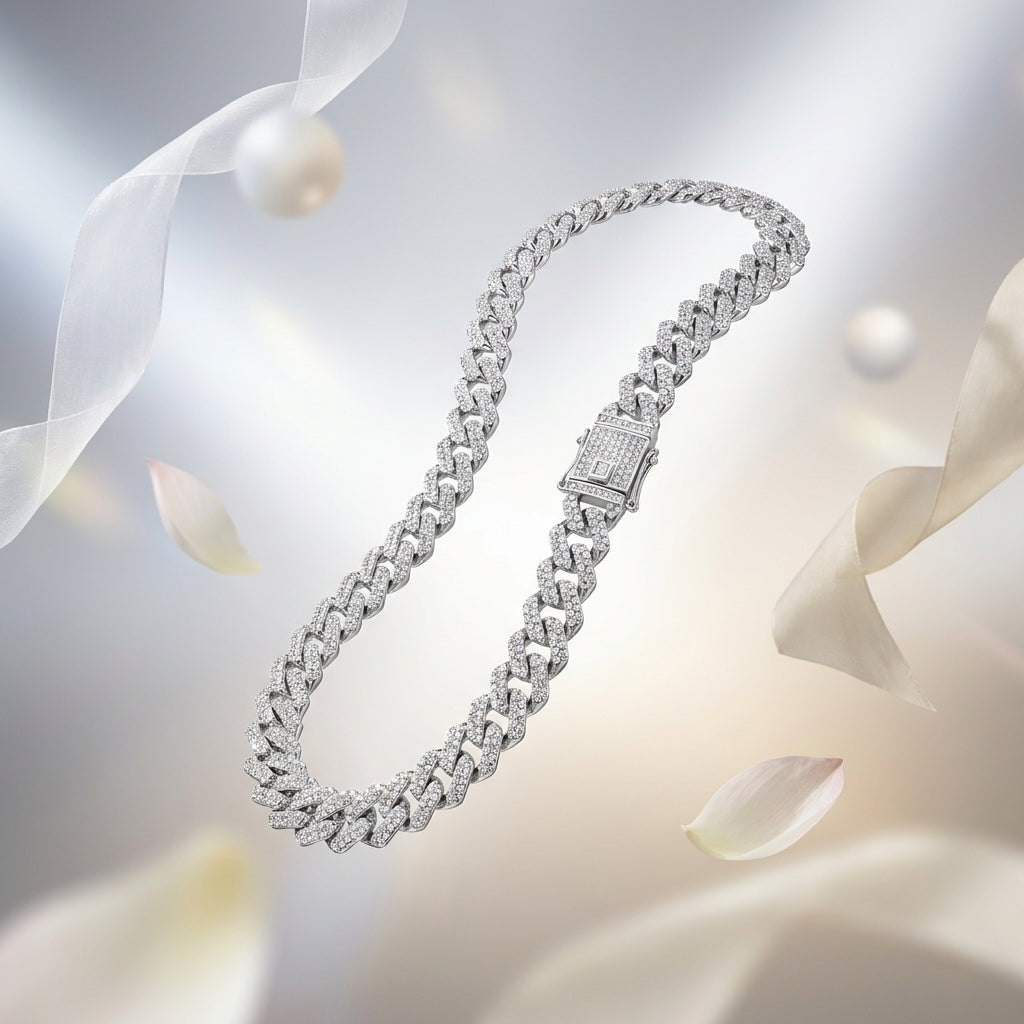 Diamond Drip Chain | Premium Iced-Out Cuban Link Necklace for Men