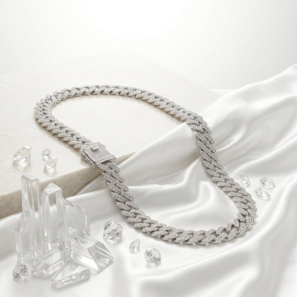 Diamond Drip Chain | Premium Iced-Out Cuban Link Necklace for Men
