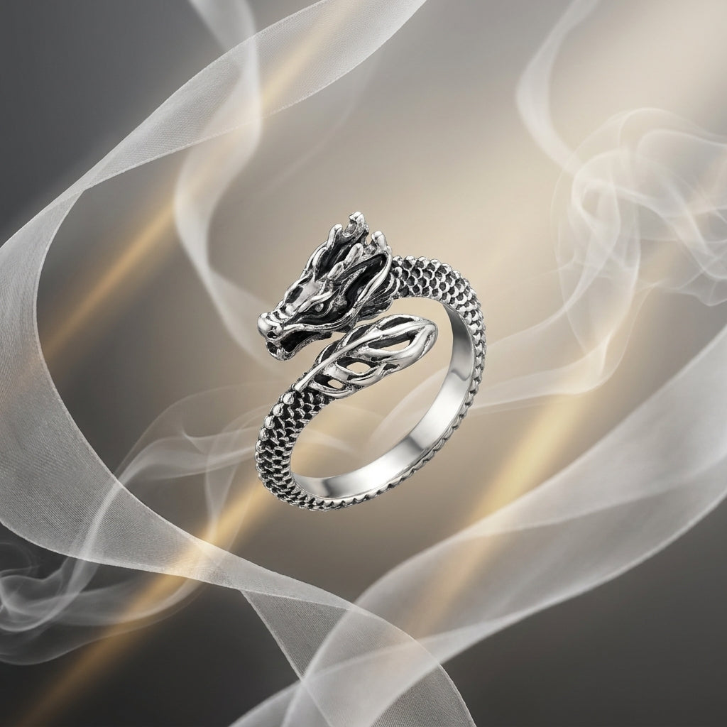 Drakon Fang Ring | Premium Dragon Statement Ring for Men
