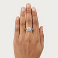 Empress Halo Ring | Halo Crystal Statement Ring for Women | Elegant Solitaire Ring