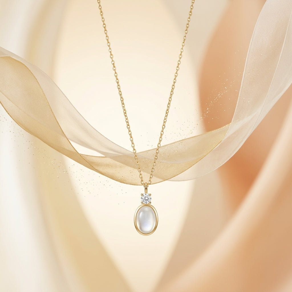 Eternal Halo Necklace | Minimal Crystal Pendant Necklace for Women