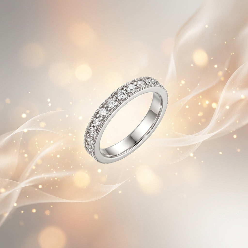 EverGlow Ring | Minimal Crystal Eternity Band Ring for Women | Stackable Everyday Ring