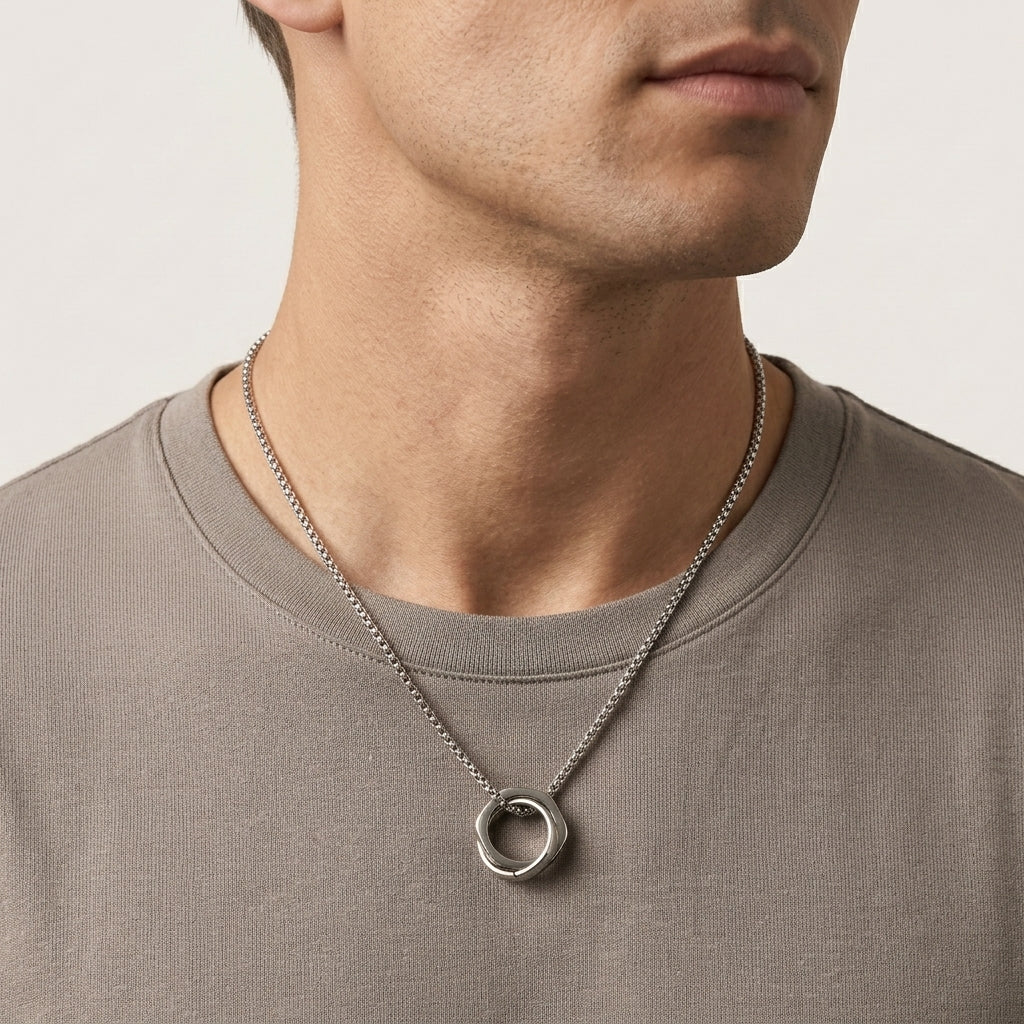 Forever Loop Mens Chain | Stainless Steel Matching Necklace by VarnamAyira
