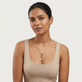 Geo Charm Drop Stainless Steel Necklace for Women | Minimalist Gold Pendant Necklace
