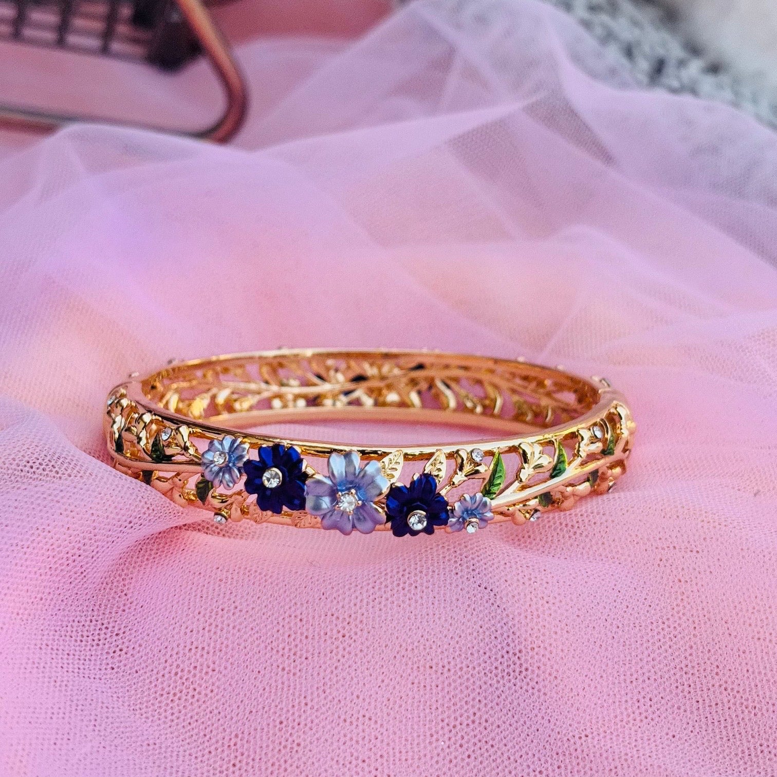 Varnamayira Bloom Enamel Garden Bracelet