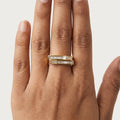 Linear Luxe Gold Plated Ring | Modern Geometric Crystal Ring by VarnamAyira