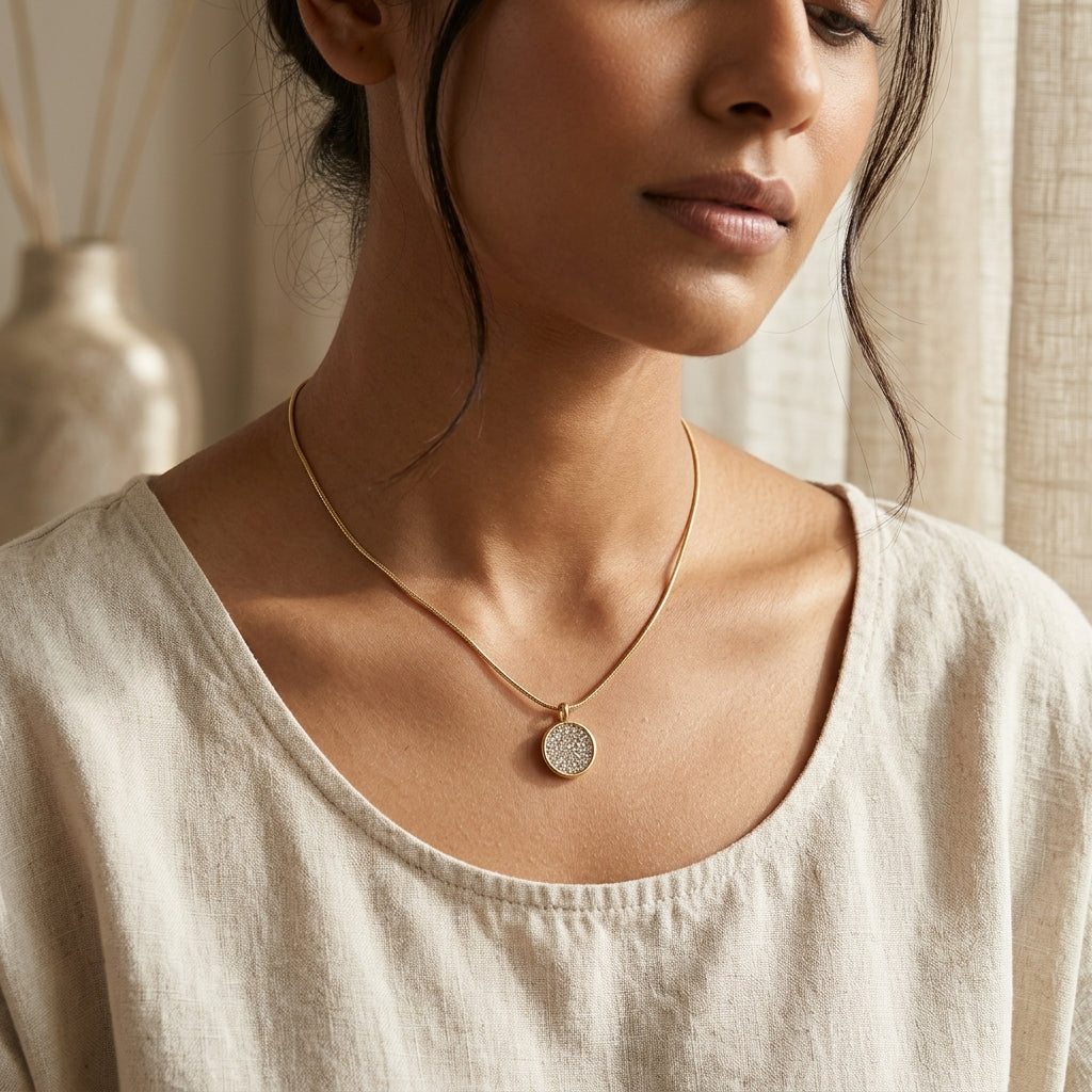 Luna Spark Necklace | Minimal Crystal Pendant Necklace