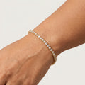 Luna Tennis Bracelet for Women | Gold-Tone Crystal Bracelet | Elegant Minimal Bracelet