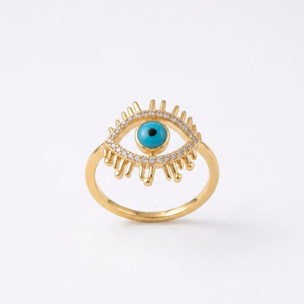Mystic Nazar Luxe AD Ring | Evil Eye Statement Ring by VarnamAyira