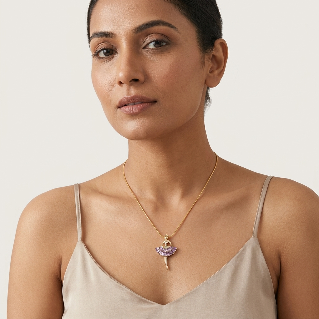 Natyarani Dancing Doll Pendant | Traditional Indian Statement Necklace | VarnamAyira
