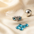 Nethra Owl Ring | Vintage Blue Eye Owl Statement Ring for Women