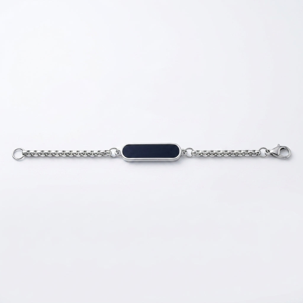 Obsidian Tag Bracelet | Premium Stainless Steel Black Tag Bracelet for Men