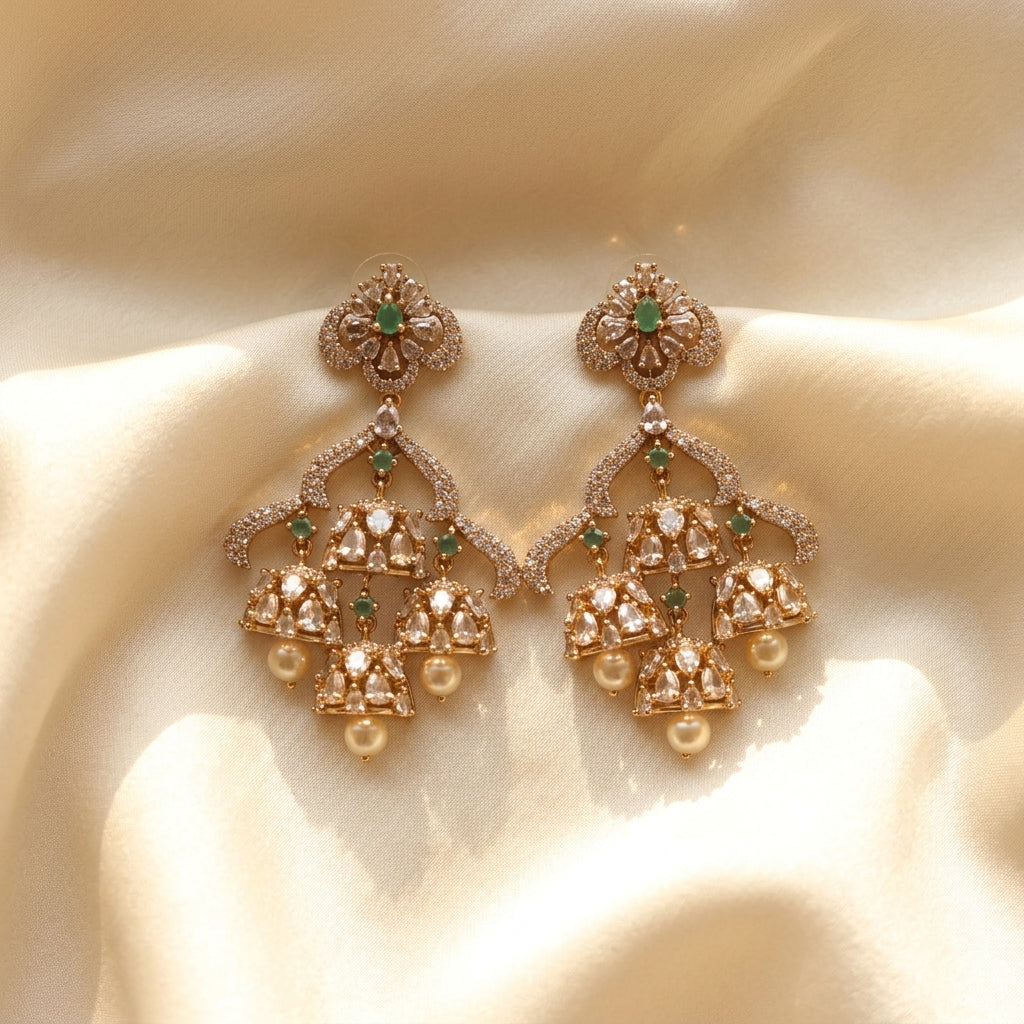 Rangmahal Jhumki | Premium Antique Gold Jhumka Earrings