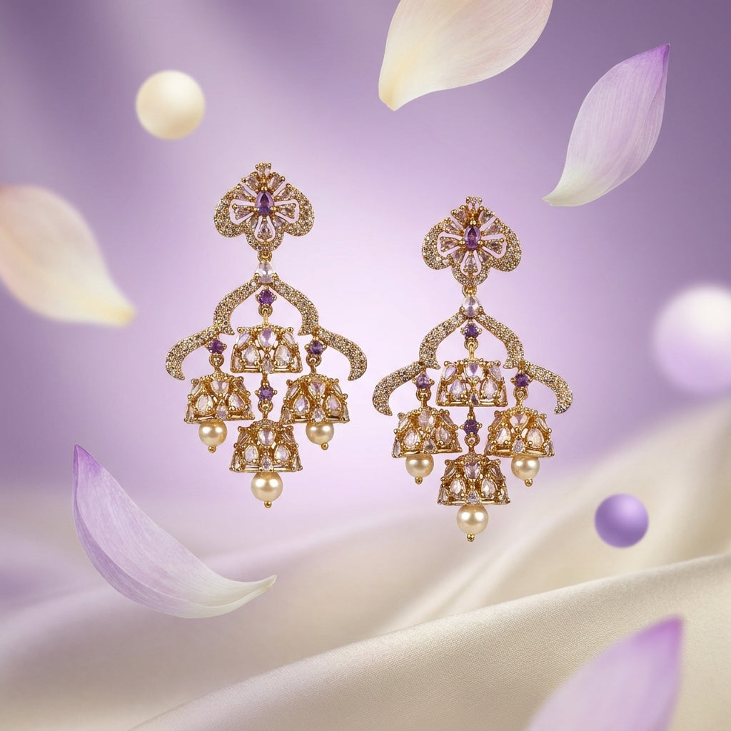 Rangmahal Jhumki | Premium Antique Gold Jhumka Earrings