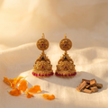 Rathi Heritage Temple Jhumkas | Antique South Indian Jhumka Earrings | VarnamAyira