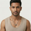 Titan Edge Men’s Stainless Steel Chain | Modern Barrel Pendant Necklace by VarnamAyira