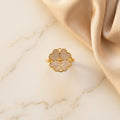 Bloom Spin Luxe Rotating Gold Plated Ring | Floral AD Spinner Ring by VarnamAyira