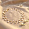 Celestine Pearl Weave Choker in Gold Finish | Luxury Pearl Statement Necklace by VarnamAyira