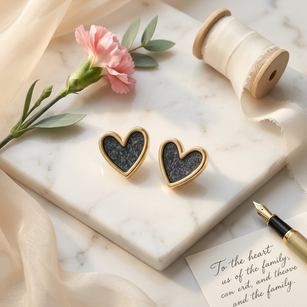 Midnight Heart Studs