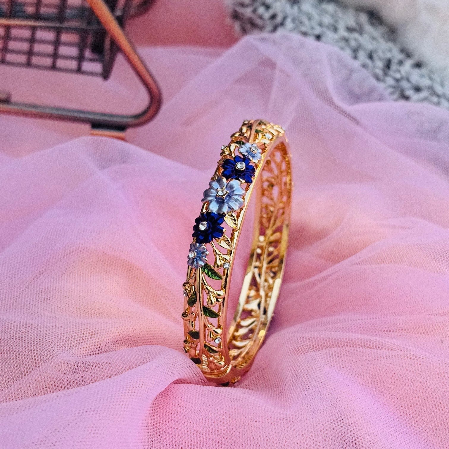 Varnamayira Bloom Enamel Garden Bracelet