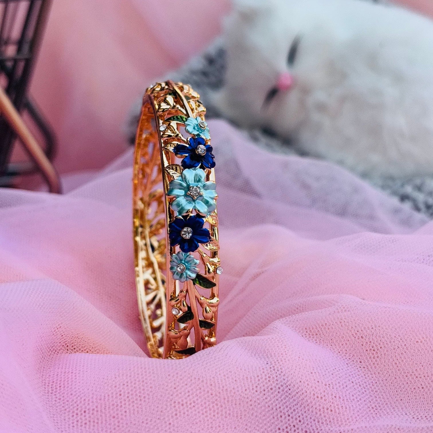 Varnamayira Bloom Enamel Garden Bracelet