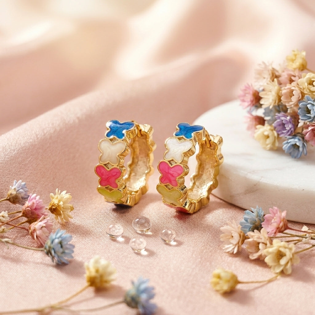 Candy Bloom Hoop Earrings