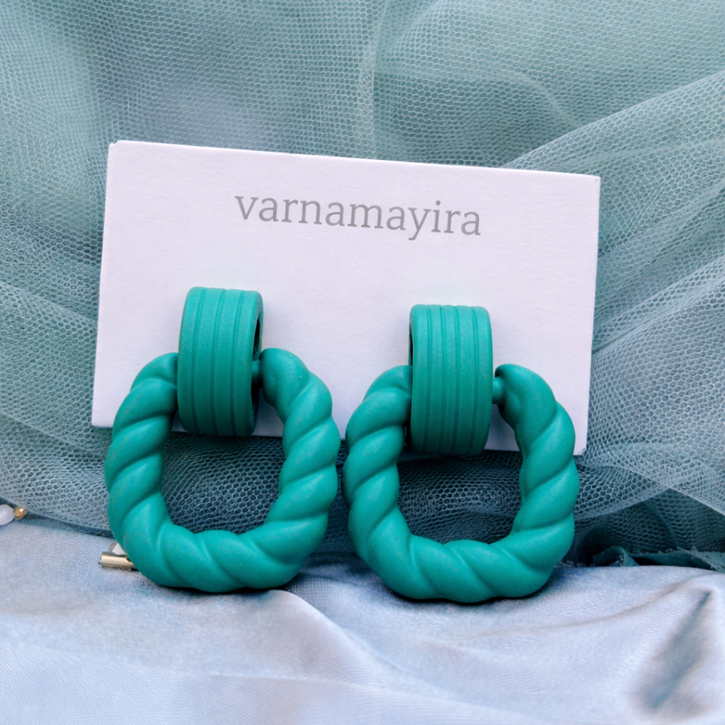 Mint Twist Hoops