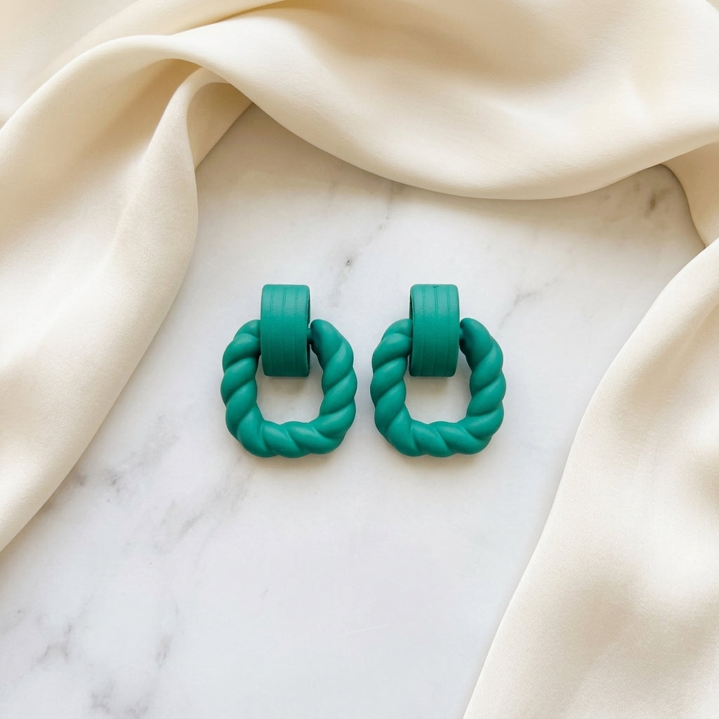 Mint Twist Hoops