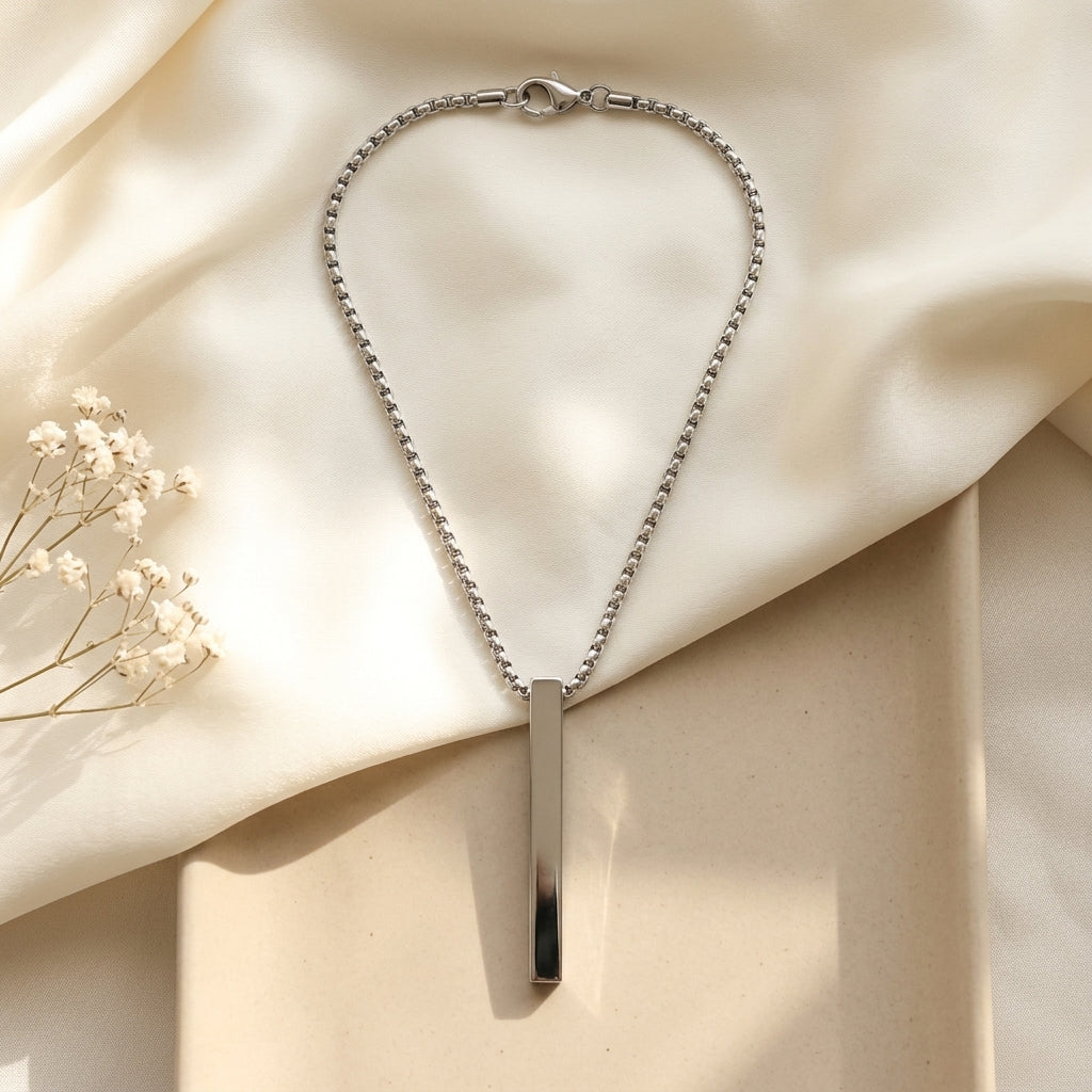Vertex Crystal Pendant Chain for Men | Premium Stainless Steel Necklace by VarnamAyira