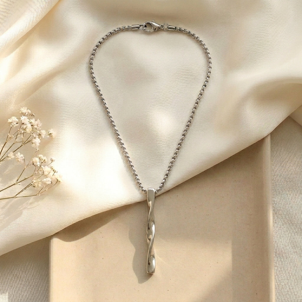 Vertex Crystal Pendant Chain for Men | Premium Stainless Steel Necklace by VarnamAyira