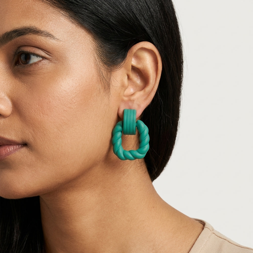 Mint Twist Hoops