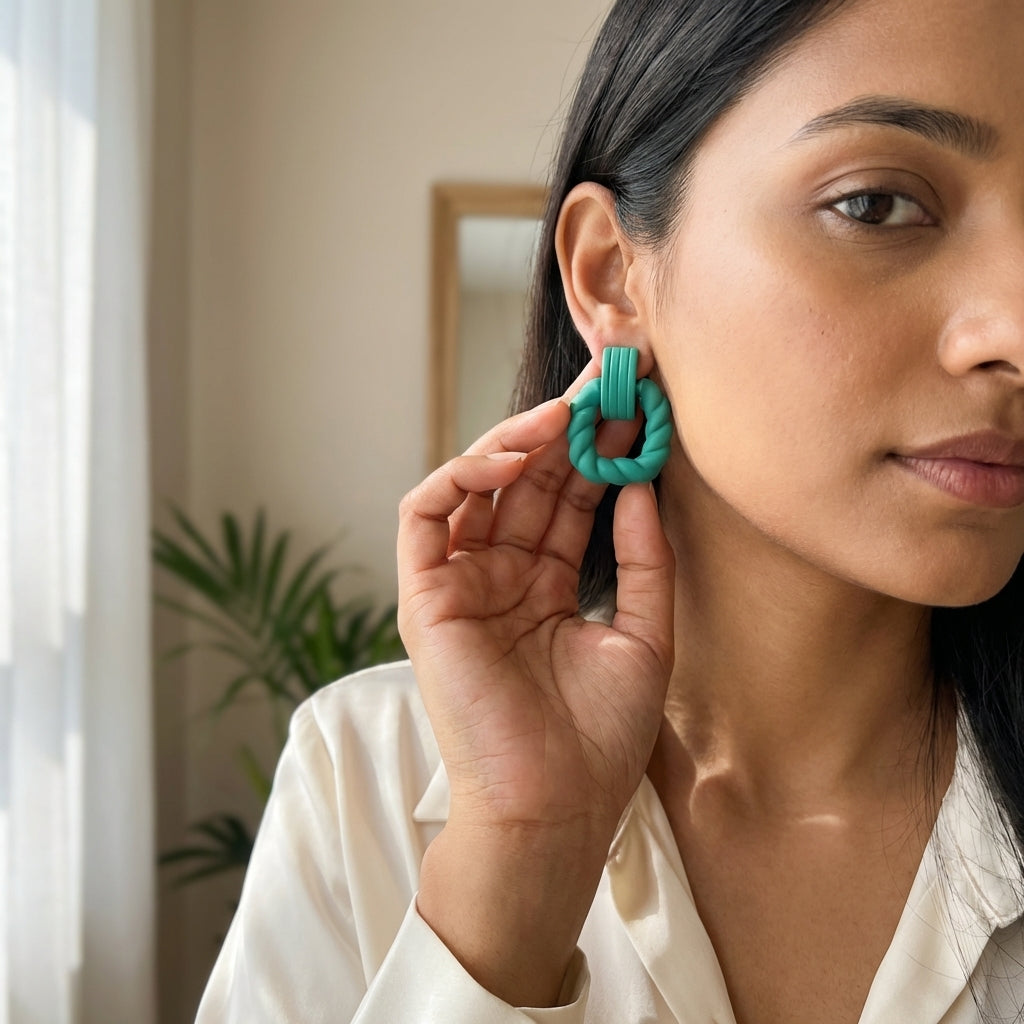 Mint Twist Hoops