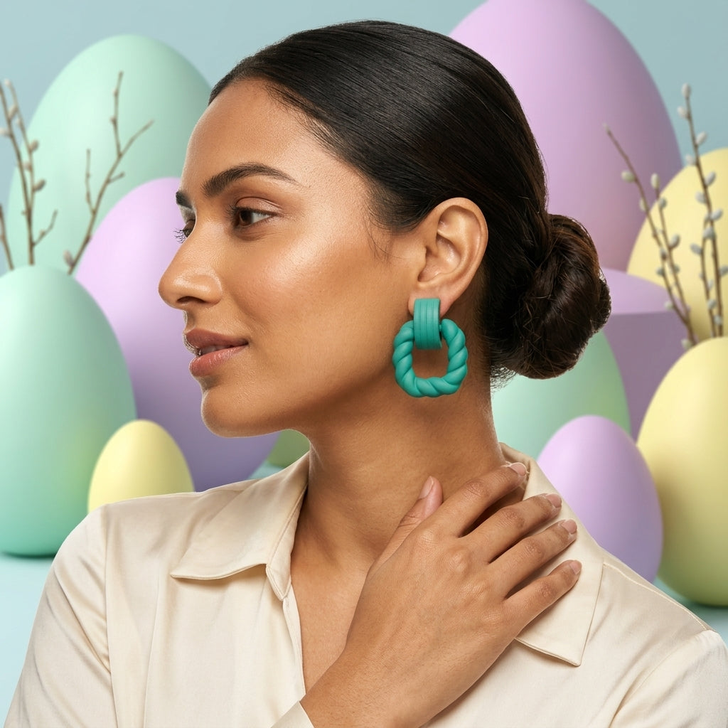 Mint Twist Hoops