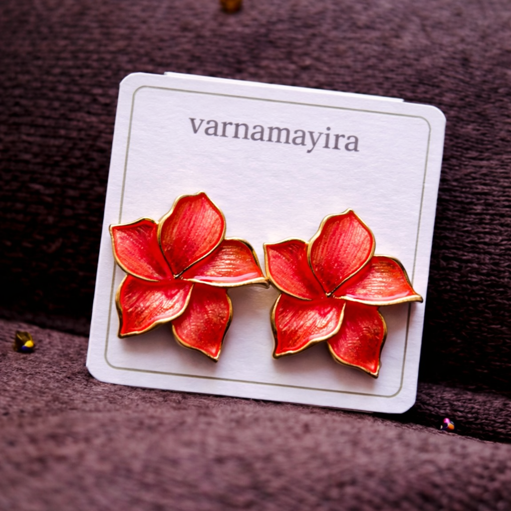 Crimson Bloom Studs