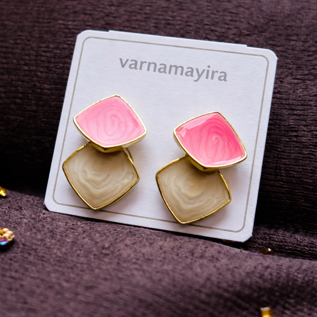 Blush Geometry Studs