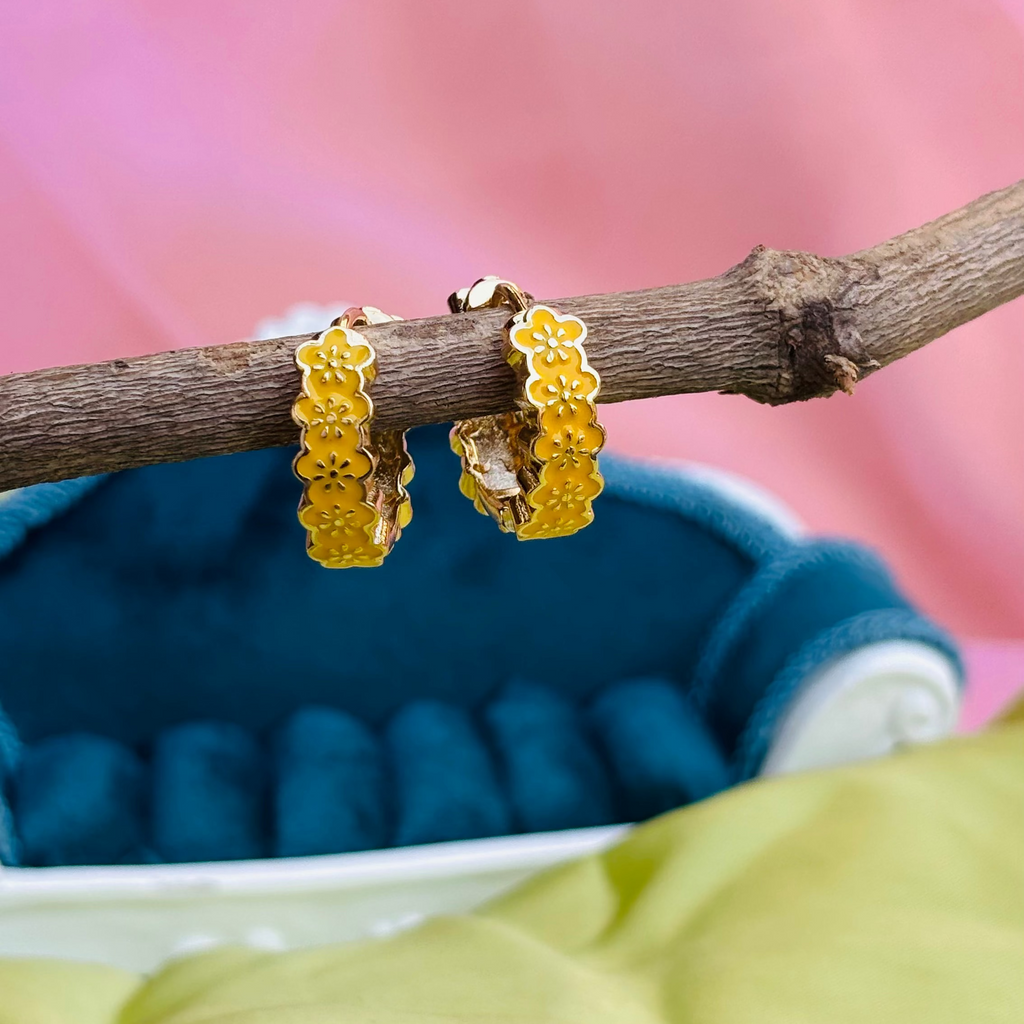 Sunflower Bloom Hoop Earrings